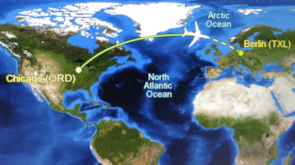 Screen shot from in-flight map
