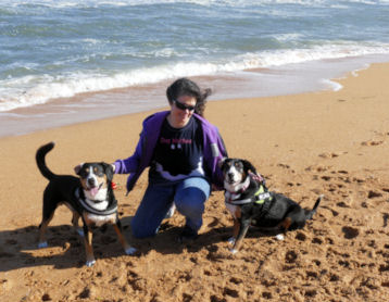 Joyce, Data and Kai at Flagler Beach Florida 2015