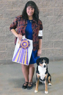 Photo taken by Canine Chronicle after winning the Entlebucher Specialty